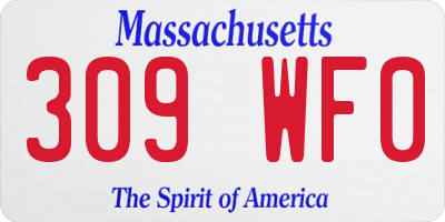 MA license plate 309WF0