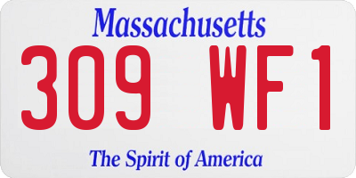 MA license plate 309WF1