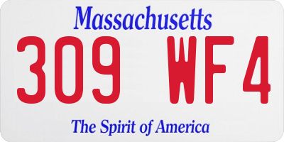 MA license plate 309WF4