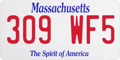MA license plate 309WF5