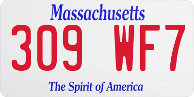 MA license plate 309WF7