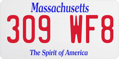 MA license plate 309WF8
