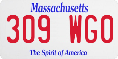 MA license plate 309WG0