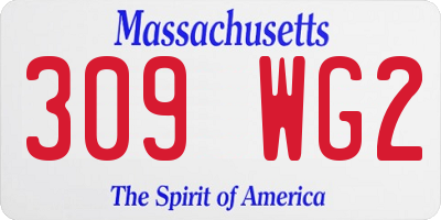 MA license plate 309WG2