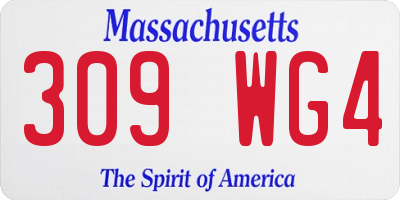 MA license plate 309WG4