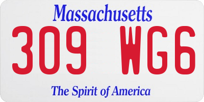 MA license plate 309WG6