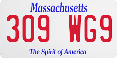MA license plate 309WG9