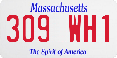 MA license plate 309WH1