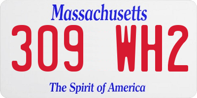 MA license plate 309WH2