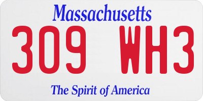 MA license plate 309WH3