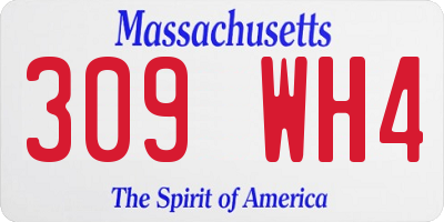 MA license plate 309WH4