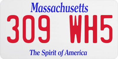 MA license plate 309WH5
