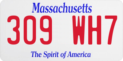 MA license plate 309WH7