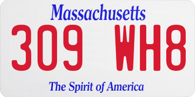 MA license plate 309WH8