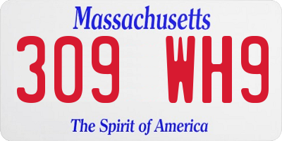 MA license plate 309WH9