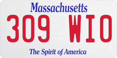MA license plate 309WI0