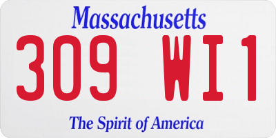 MA license plate 309WI1