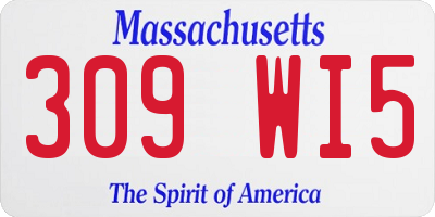 MA license plate 309WI5