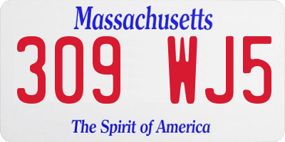 MA license plate 309WJ5