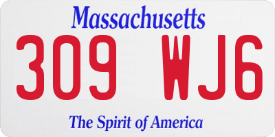 MA license plate 309WJ6
