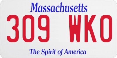 MA license plate 309WK0