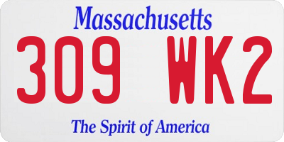 MA license plate 309WK2