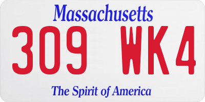 MA license plate 309WK4