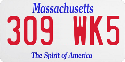 MA license plate 309WK5