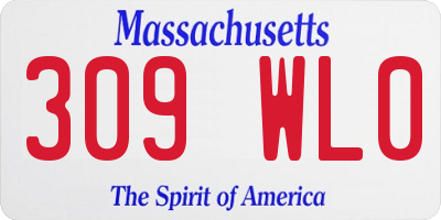 MA license plate 309WL0