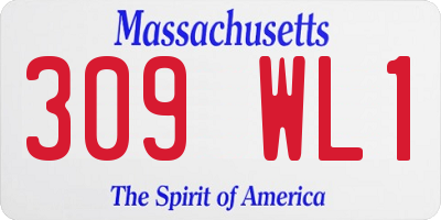 MA license plate 309WL1
