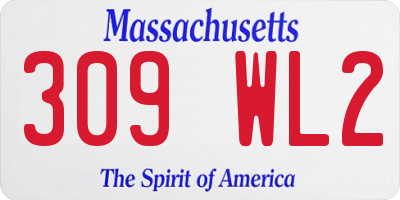 MA license plate 309WL2