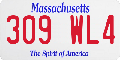 MA license plate 309WL4
