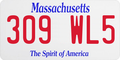 MA license plate 309WL5