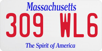 MA license plate 309WL6