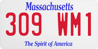 MA license plate 309WM1