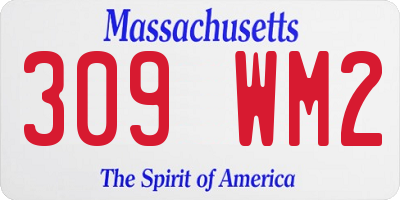 MA license plate 309WM2