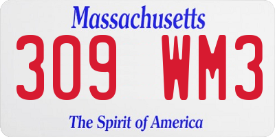 MA license plate 309WM3