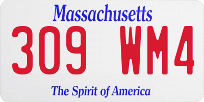 MA license plate 309WM4