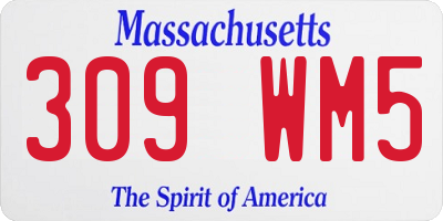 MA license plate 309WM5