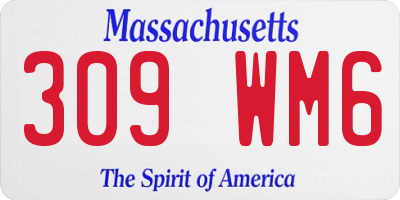 MA license plate 309WM6