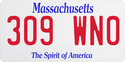 MA license plate 309WN0