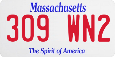 MA license plate 309WN2