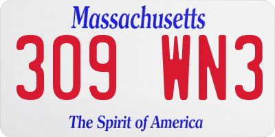MA license plate 309WN3