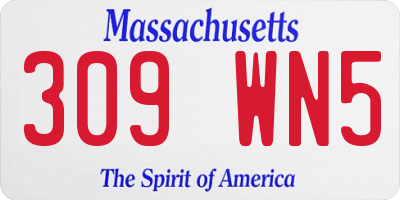MA license plate 309WN5