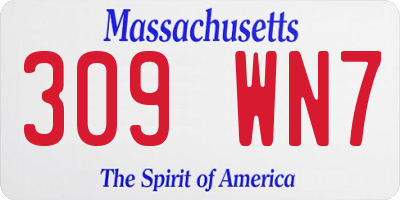 MA license plate 309WN7