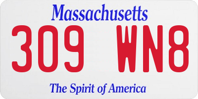 MA license plate 309WN8