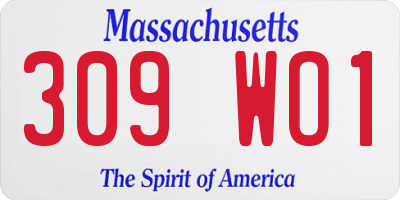 MA license plate 309WO1