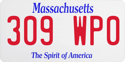 MA license plate 309WP0