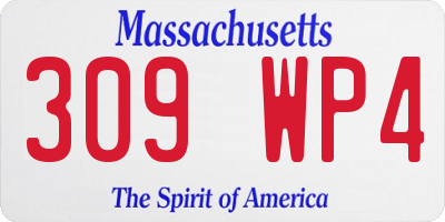 MA license plate 309WP4