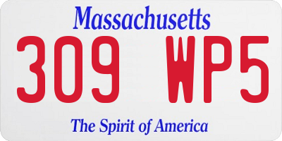 MA license plate 309WP5